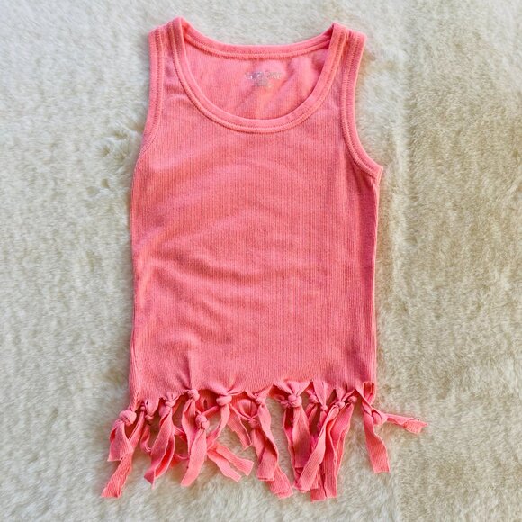 Girl's Outfit size 6 Jordache Bejeweled Distressed Jeans & Tasseled Fringe Tank - Picture 13 of 16